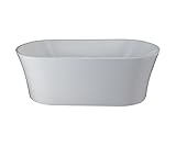 CRWバスルームラグジュアリーアクリル自立Bathtub Oval Contemporary Soaking Spa浴槽,光沢ホワイト