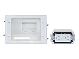 Monoprice Recessed低電圧mid-sizeプレートW /二重レセプタクル、ホワイト