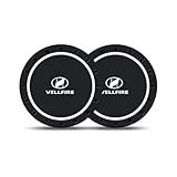 【ヴェルファイア 専用】ドリンクホルダー パッド VELLFIRE ロゴ付き 7*7cm ヴェルファイア 20 30 40系 車用 シリコン ウォーター カップ マット 断熱 衝撃吸収 騒音や摩擦軽減 車種専用 車体保護 内装パーツ カー 用品 アクセサリー 2枚セット