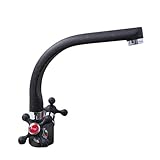 Homyl 真ちゅう　蛇口　スプレー　塗装　キッチン　360度回転　水漏れ防止　1/2インチ　タップ　全5色 - ブラック