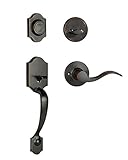 Dynastyハードウェアden-her-405 – 12pl DenverフロントドアダミーHandleset , Agedオイルはブロンズ、with Heritageレバー、Left Hand
