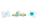 MAM Love and Affection Mommy Silicone Pacifier with Clip, Blue, 0-6 Months, 2-Count by MAM [並行輸入品]