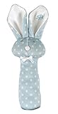 Stephan Baby Plush Bunnie Post Rattle, Blue with White Dots [並行輸入品]