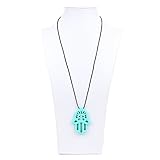 Bumkins Nixi Hamsa Silicone Pendant Teething Necklace, Turquoise by Bumkins [並行輸入品]