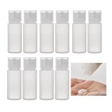 10個セット 詰め替え可能な旅行用化粧品ボトル 15ml/30ml/50ml TSA対応 フリップキャップ付 漏れ防止設計 プラスチック製 シャンプー・ローション用 携帯用スキンケア容器 透明リフィル可能 (30ML 10pcs)