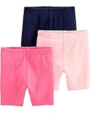 [Simple Joys by Carter's] 3枚組 サイクルパンツ ベビー 女の子 ピンク/ネイビー 99-105