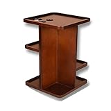 4シェルフ木製の化粧台キッチンリビングルームの女性のための回転フレームレディースメンズプレースブックブラウン