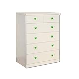 アルファタカバ ディズニー家具シリーズ セレクトミッキー 80cm幅5段ホワイト 取っ手ミッキーグリーンクリスタル