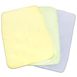 綿 100％ パイル地 ベビー おむつ替え 防水シーツ ３色 ３枚組（アイボリー・ブルー・グリーン）45×70cm