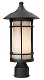 Z-Lite 528PHM-ORB Outdoor Post Light, Oil Rubbed Bronze Finish Matte Opal shade by Z-Lite