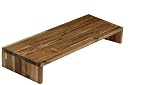 WOODPRO アカシア モニター台 デスクシェルフ 幅65cm 高さ15cm 奥行25cm ダークウォルナット色 完成品 木製 モニタースタンド 卓上 パソコン台 ディスプレイ台 机上台 コの字ラック 受注生産