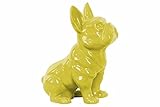 Benzara BM133172 Sitting French Bulldog Figurine with Pricked Ears - Yellow - 8 x 4.5 x 9 in.