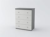 Cosco Products Willow Lake 4-Drawer Dresser, Light Slate Gray/White Stipple [並行輸入品]