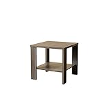 KENNY サイドテーブル 棚付き　50×50　アンテイークブラウン LDN-01ABR
