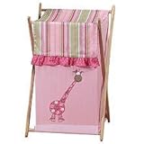 Sweet Jojo Designs Baby and Kids Clothes Laundry Hamper for for Pink and Green Jungle Friends Beddin