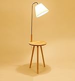 ソリッドウッドフロアランプ、北欧のリビングルームの研究ベッドルームのベッドサイドシンプルな読み取り木の色E27 * 1高140cm