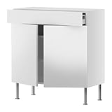 IKEA(イケア) FAKTUM アブストラクト ホワイト 80x37 cm 09833568 ベースキャビネット/ 棚板/引き出し/扉2枚付、アブストラクト ホワイト