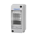 MOLLOM 2ウェイサーキットブレーカー MCB分配保護ボックス DINレール付き、IP65防水、屋内外用