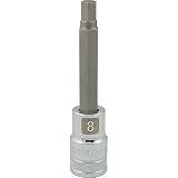 Dynamic Tools D013408 1/2 Drive Metric Hex Head Socket with 8mm Long Bit, Chrome Finish by Dynamic T