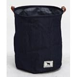 デニム風ファブリックバスケットラウンド取っ手付LNV 商品コード：24599 不二貿易