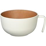 山中塗 ナチュール 持ち手付 スープ ボウル ホワイト&ブラウン M17381-9