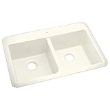 Sterling 1042-1-96 Slope 33-inch by 22-inch Top-mount Double Equal Bowl Vikrell Kitchen Sink, Biscui