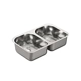 Moen G18256 1800 Series 18 Gauge Double Bowl Undermount Sink, Stainless Steel by Moen