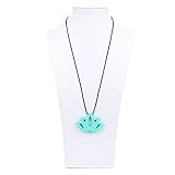 Bumkins Nixi Lotus Silicone Pendant Teething Necklace, Turquoise