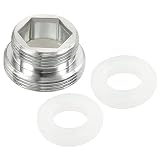 PATIKIL M22*1.0オス-M18*1.0オスねじ 蛇口アダプター クロームメッキ エアレーター ストレートコネクター ガーデン ホース 浄水パイプ用 シルバー