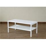 シンプル センターテーブル 【ホワイト】 幅90cm 重さ10kg アジャスター スチール製棚板 脚付き 『Freyia』