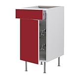 IKEA(イケア) FAKTUM アブストラクト レッド 60 cm 19833346 ベースキャビネット ワイヤーバスケット/ 引き出し/扉 付、アブストラクト レッド