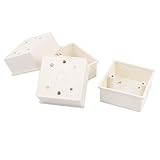 DealMux PVCフラッシュマウント戻るボックスウォールソケット85mmx85mmx40mm 4本用ホワイト