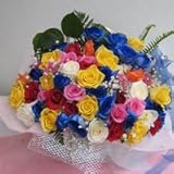 青いバラのキラキラアレンジメント★ドリーミングパラダイス★パール　【生花】【お祝い】記念日】【誕生日】【フラワーギフト】【バラ】