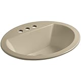 KOHLER K-2699-4-33 Bryant Oval Self-Rimming Bathroom Sink with 4 Centers Mexican Sand [並行輸入品]