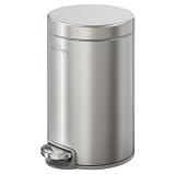 mVm フタ付き ゴミ箱 20 L ペダル式ステンレス スリム おしゃれ ダストボックス 密閉性 キッチン リビング 洗面所隙間 オフィス用 袋が見えない 頑丈 耐汚 丸形 シルバー
