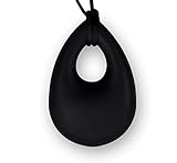 Stimtastic Chewable Silicone Droplet Pendant Necklace Nontoxic BPA and Phthalate Free, Black by Stim