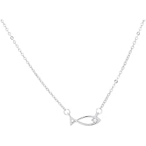 Amazon | Ostory 可愛い 魚 レディース ネックレス シルバー Cz