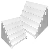 組立式ダンボール商品陳列ディスプレイ　３段４段５段　２サイズ　ツヤありホワイトカラーダンボール　工具接着剤不要で組立簡単　移動設営撤収保管に便利　 ( ツヤ白 幅４７０ｍｍタイプ 棚４段 )