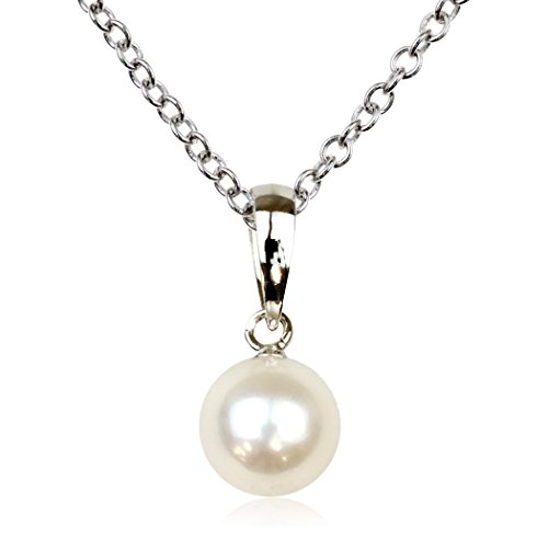 nadi SV925 7.0-7.5mm アコヤ パール 本真珠 シルバー ペンダント アズキ チェーン ネックレス