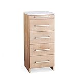 [ベルメゾン] チェスト サニタリー スライドテーブル付き 洗面所用キャビネット ライトナチュラル×ホワイト 幅40cm