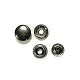 ジャンパーホック 15mm レザークラフト 手芸 ハンドメイド パーツ キーホルダー バッグ 小物 ボタン 金具 ホック (15mm10組ブラック)