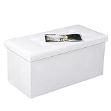 EPCTEK 収納ベンチ 収納スツール PUスツール チェア 折たたみ ベンチ 収納ボックス オットマン 応接チェア コンパクト スペース活用 一人暮らし 引っ越し祝い（Mサイズ ベージュ）