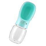 hotbest ペット給水器 携帯用水飲み 犬 携帯給水器 水槽付き ウォーターボトル 水漏れ防止 お散歩 旅行 ランニング アウトドア 350ml 携帯便利 軽量タイプ (ブルー)
