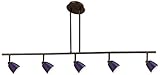 Cal Lighting SL-954-5-RU-LAS Track Lighting, Layer Amber Scale Glass & Rust
