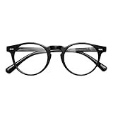 [FEISEDY] ブルーライトカット メガネ 伊達メガネ パソコン用メガネ 度なし TR90 フレーム 透明レンズ 丸型 超軽量 おしゃれ メンズ レディーズ B1240