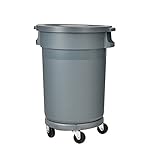 TGG 大型ごみ箱、厚い円形プラスチック製のカバー付き屋外用品車輪付きで土砂スクラップを移動できます環境保護80-168L 清潔できちんと (サイズ さいず : 168L)