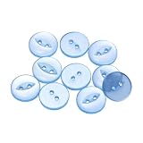 uxcell ボタン 10個 スカイブルー 丸型裁縫ボタン 15mm直径 樹脂 2穴 フィッシュアイ クラフト交換用ボタン クラフトパンツ ドレス スカート 衣類 ファスナーボタン
