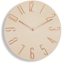 Amazon.co.jp: 壁掛け時計 掛け時計 ベージュ 静音 アナログ 時計 木目