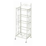 折りたたみ式シューズラック(靴棚) 【幅28cm】 スチール製 アジャスター付き ホワイト(白)【代引不可】