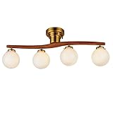 インタ－フォルム シーリングライト LT-4023WH オーウェン ホワイト 白熱球付 ゴールド ウッド ガラス